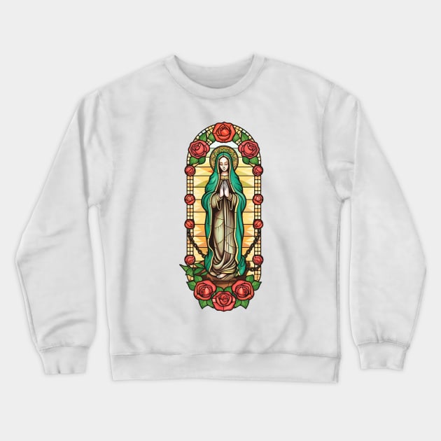 La Virgen de Guadalupe Nuestra Senora Crewneck Sweatshirt by TacoTruckShop